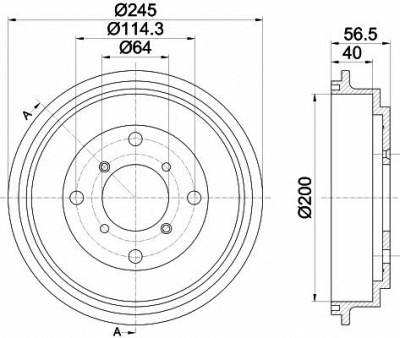 HELLA PAGID 8dt355301001 -  Тормозной барабан